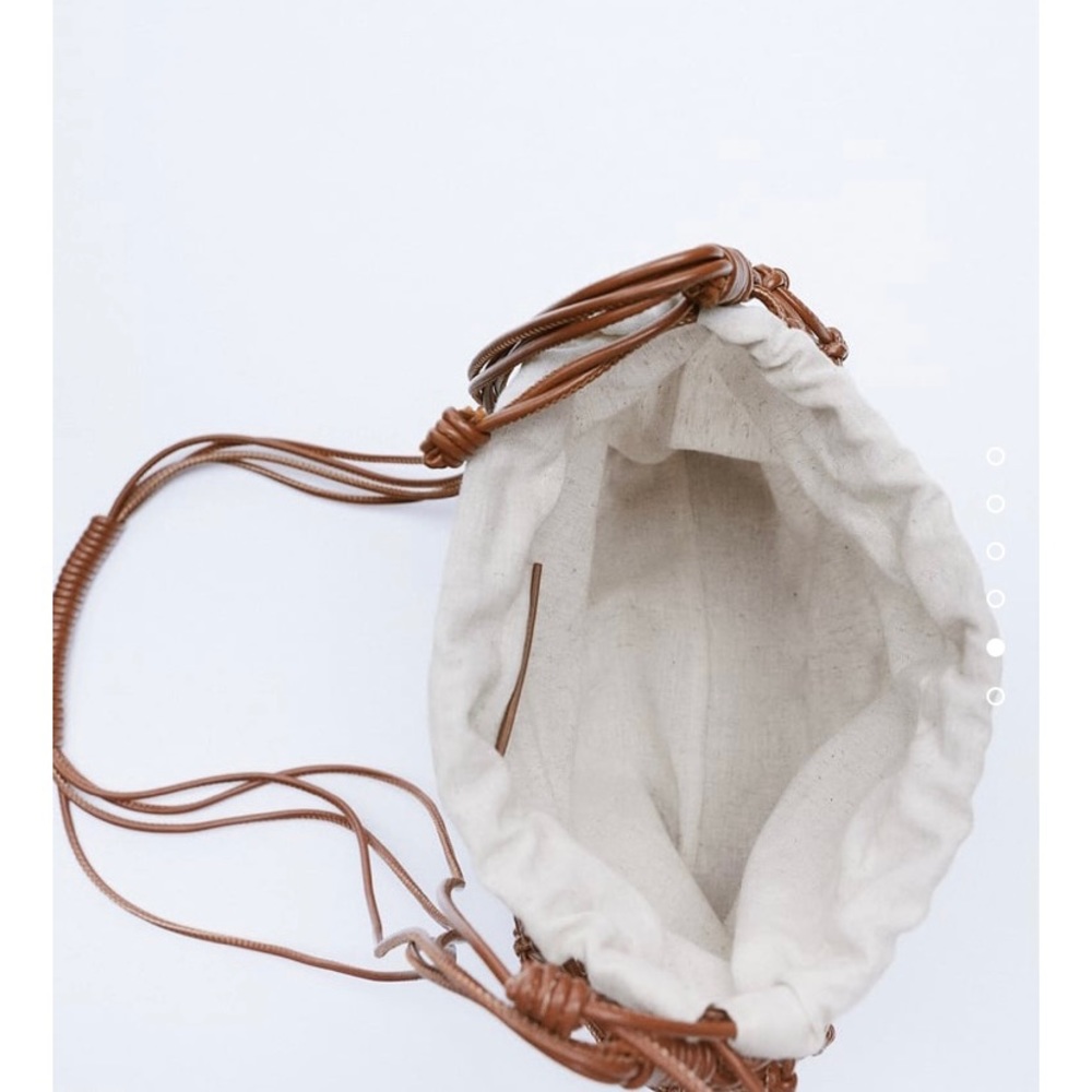 Zara Brown Knotted Mini Crossbody Bag - Picture 4 of 5